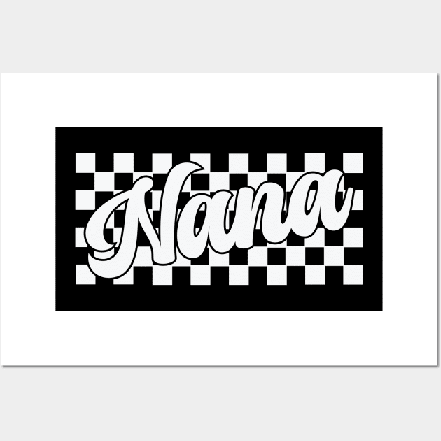 Nana Retro Checkered Grandma Wall Art by Peter smith